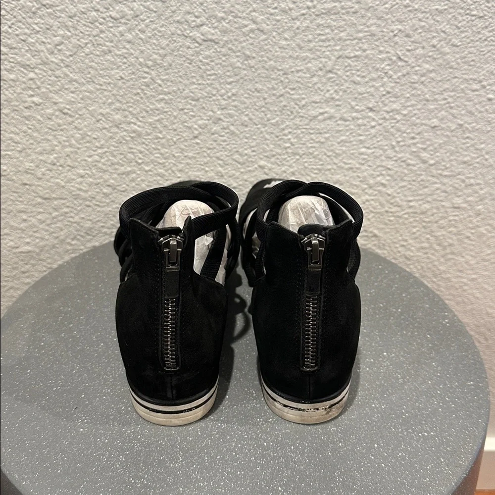 Eileen Fisher - Black Strappy Wedge Sandals